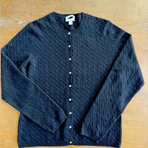 Charter Club 2 Ply Cashmere Cardigan Black size L. Never worn!